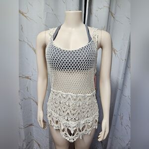 Knot Sisters Cream Crochet Cover-Up